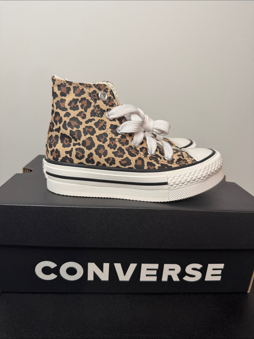 Converse Toddler Kids High Top Leopard Canvas Sneakers Size 11 New NIB